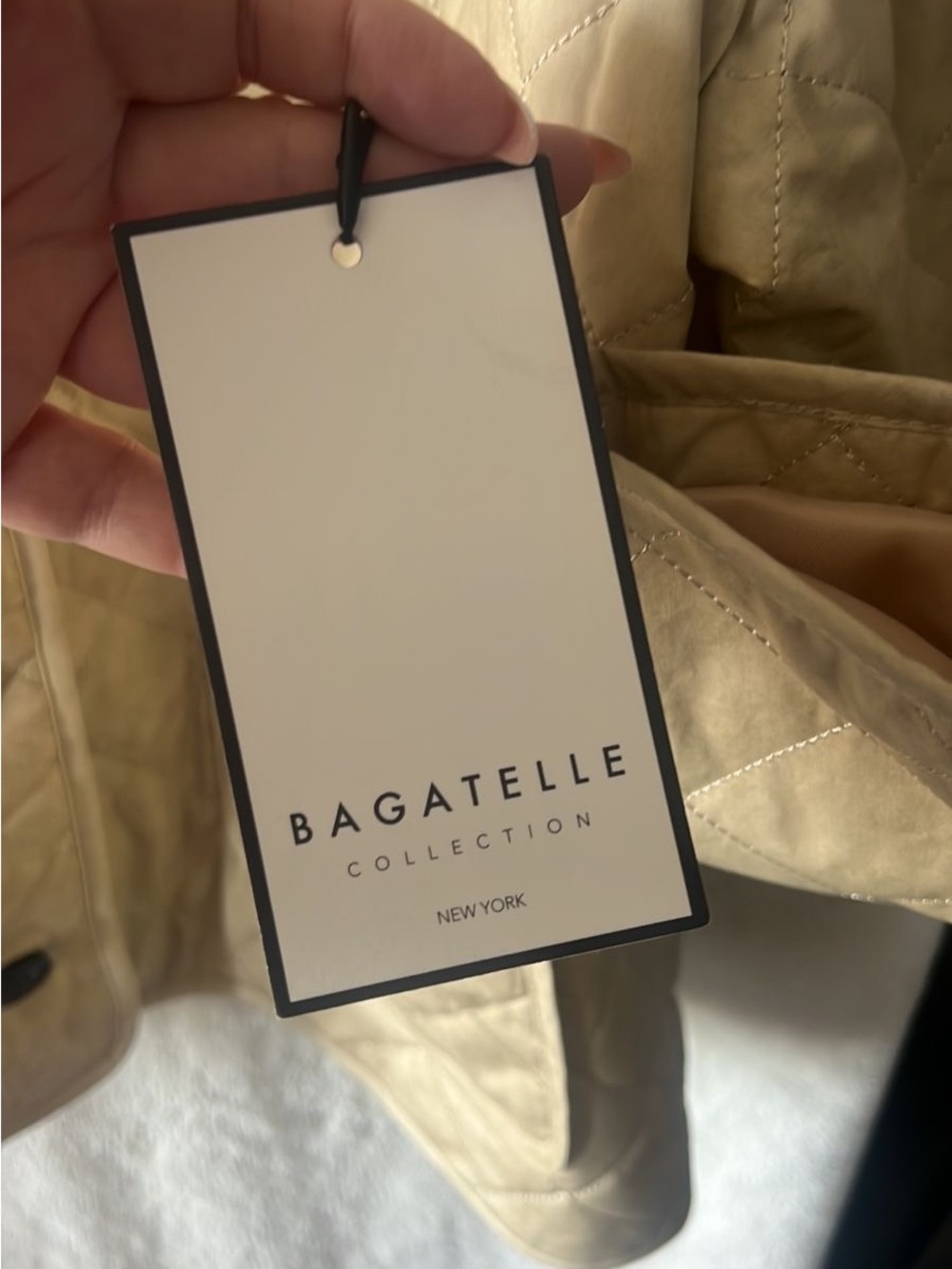 Bagatelle Quilted cotton Ruffle-Collar Jacket in Beige NWT size L - Picture 6 of 12
